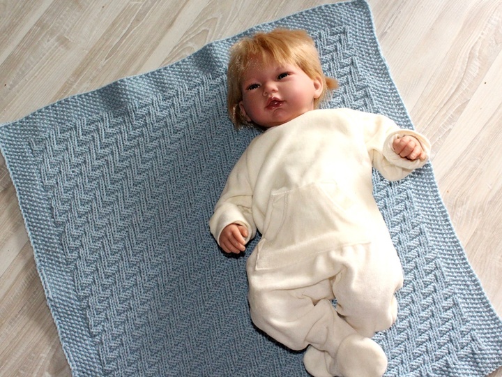 Strickanleitung Babydecke, Plaid, Wagendecke Strukturmuster,   #200