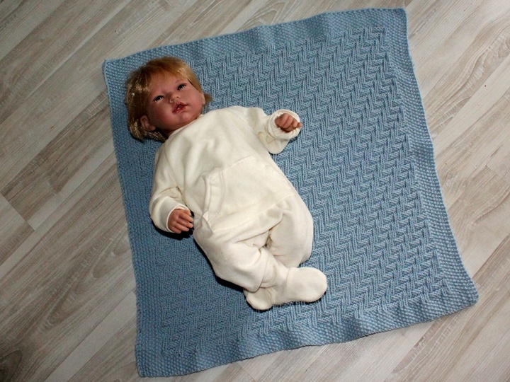 Strickanleitung Babydecke, Plaid, Wagendecke Strukturmuster,   #200