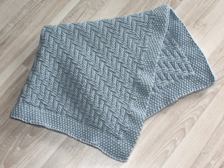 Strickanleitung Babydecke, Plaid, Wagendecke Strukturmuster,   #200