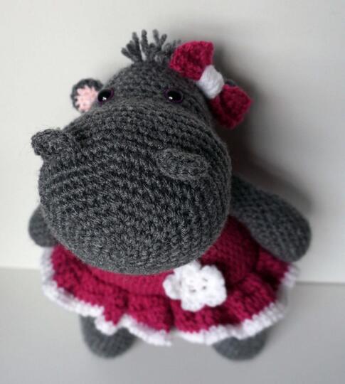 Häkelanleitung  Amigurumi Nilpferd Bertha