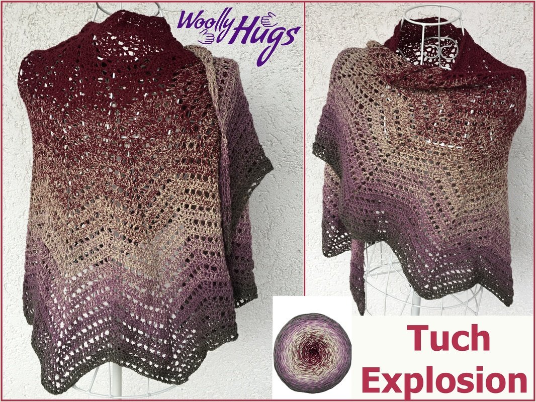 Tuch "Explosion" häkeln mit 1 BOBBEL-COTTON XTRA von Woolly Hugs