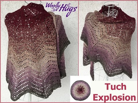 Tuch "Explosion" häkeln mit 1 BOBBEL-COTTON XTRA von Woolly Hugs