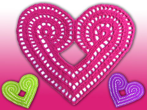 Großes Häkelherz..... ein schönes Tisch-oder Platzdeckchen