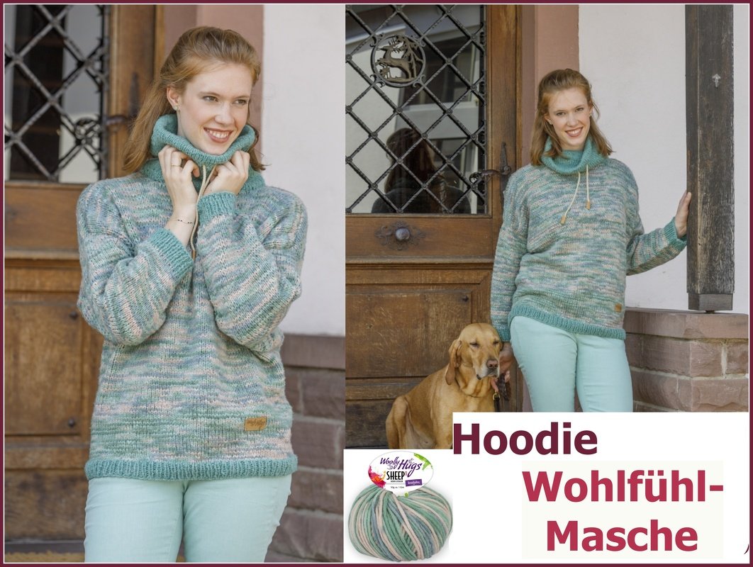Hoodie "Wohlfühl-Masche" Stricken aus SHEEP von Woolly Hugs