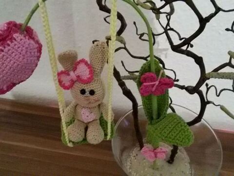 Häkelanleitung Häschen auf der Schaukel