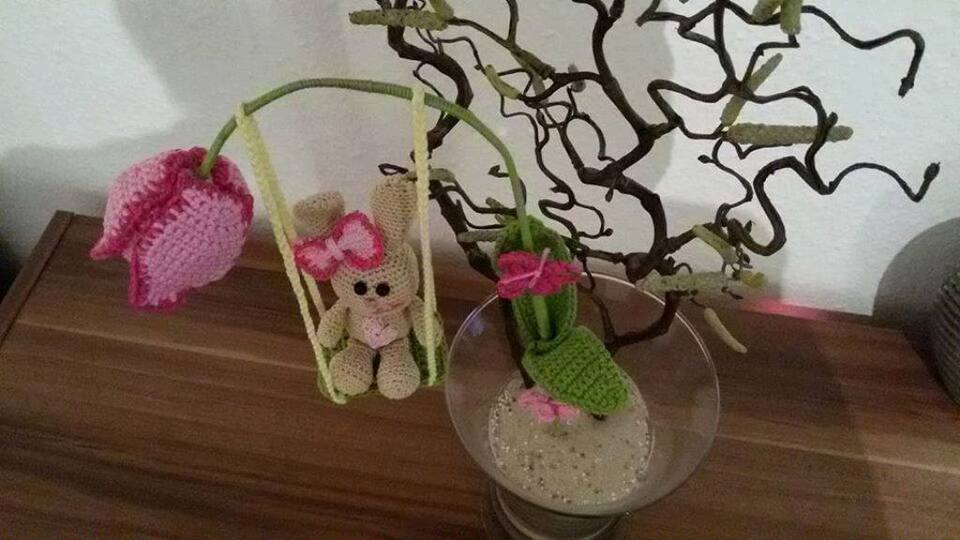 Häkelanleitung Häschen auf der Schaukel