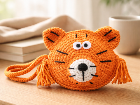 Häkelanleitung Tigertasche, Tiertasche, Kindertasche