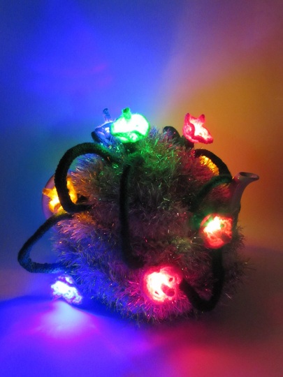 Christmas Tinsel and Fairy Lights Tea Cosy