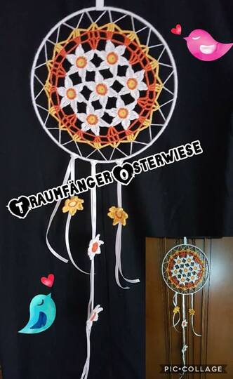 Häkelanleitung - Traumfänger Osterwiese