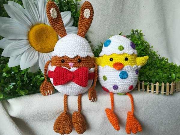 Egg, in another way! Bunny & Chick - crochet pattern