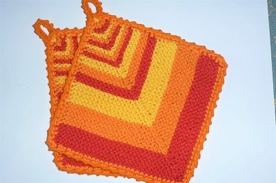 Topflappen, gestrickt