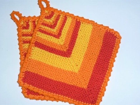 Topflappen, gestrickt