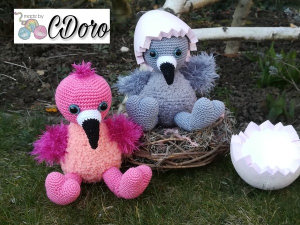Flamingo babys - crochet pattern