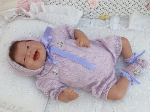Strickanleitung Babyset für Reborn Gr. 46 EMMA