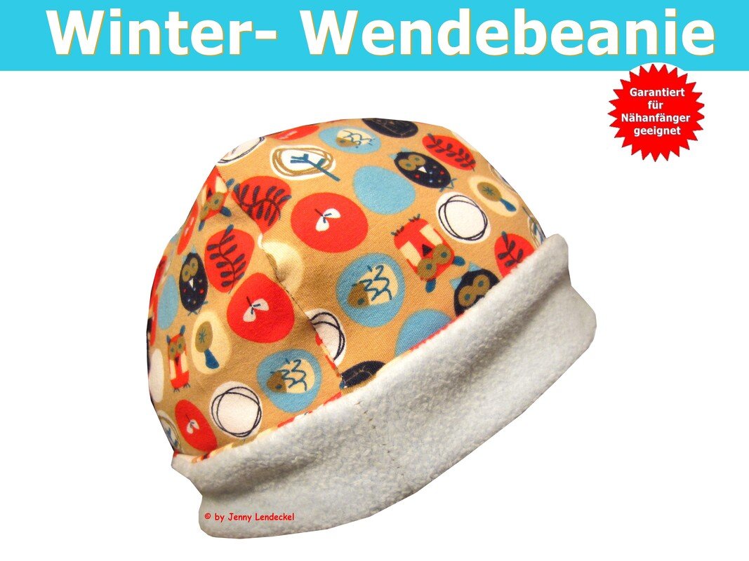 Winter Wende-Beanie, Schnittmuster und Nähanleitung
