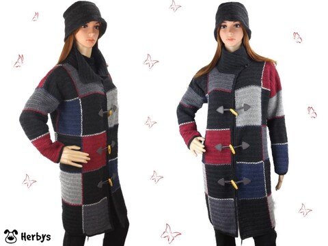 Häkelanleitung Oversize - Jacke "Patchwork"