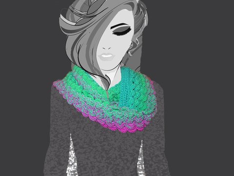 Drachenliebe - langer Schal zum Häkeln