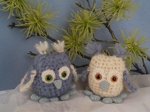 Eulen-Pärchen Pünktchen und Anton, Häkelanleitung