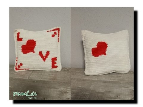 Dekoration Kissen Love, klein - Häkelanleitung