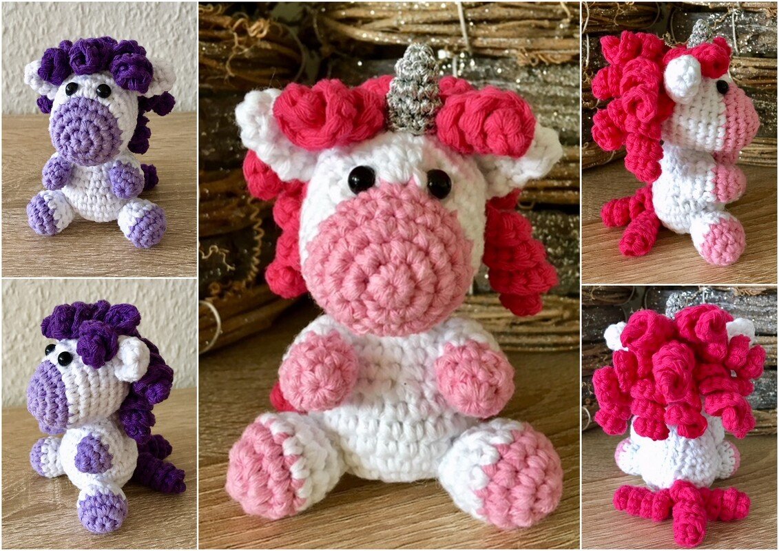 Glücksbringer Einhorn / Pferd - Schlüsselanhänger / Taschenbaumler - Häkelanleitung