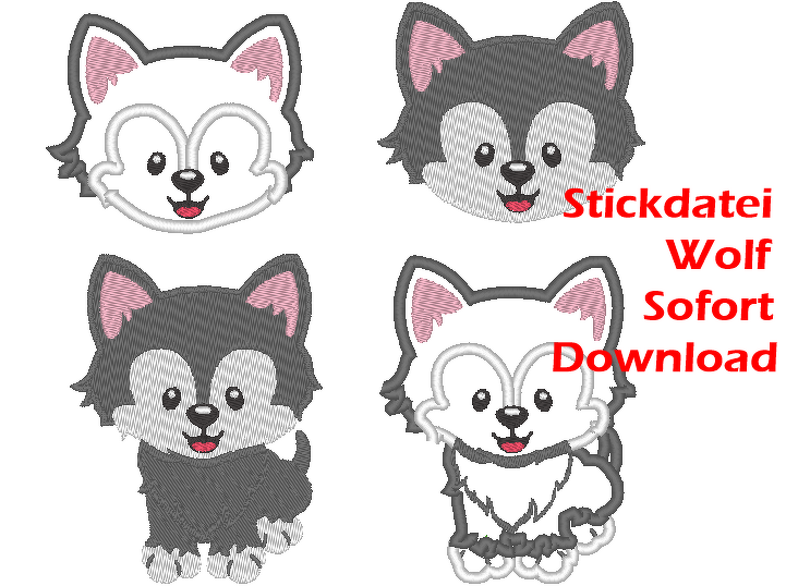 Stickdatei Wolf