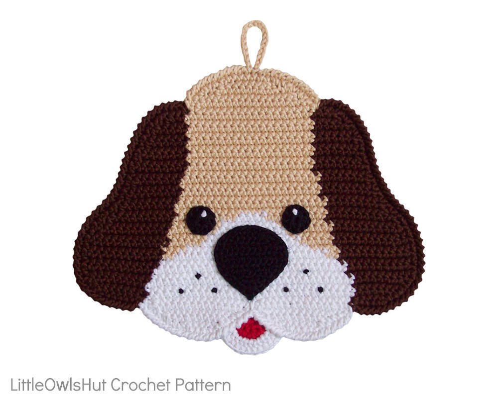 161 Crochet Pattern - Dog Potholder or decor  - Amigurumi PDF file by Zabelina CP