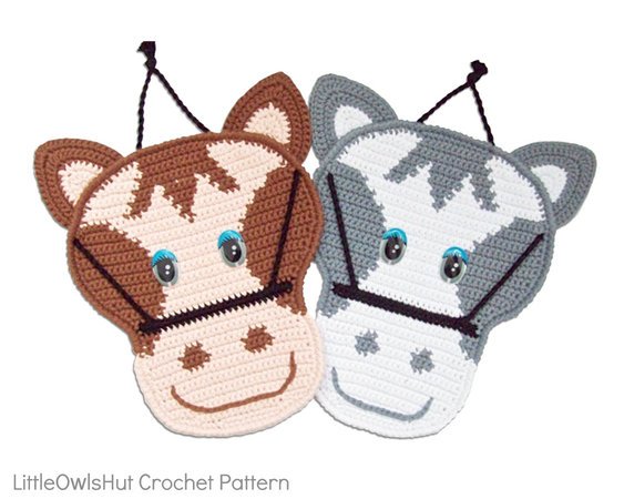 034 Crochet Pattern - Horse Potholder or decor  - Amigurumi PDF file by Zabelina CP