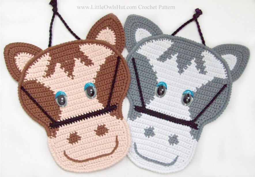 034 Crochet Pattern - Horse Potholder or decor  - Amigurumi PDF file by Zabelina CP - Image 4