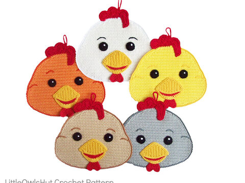 143 Crochet Pattern - Young rooster Potholder or decor  - Amigurumi PDF file by Zabelina CP