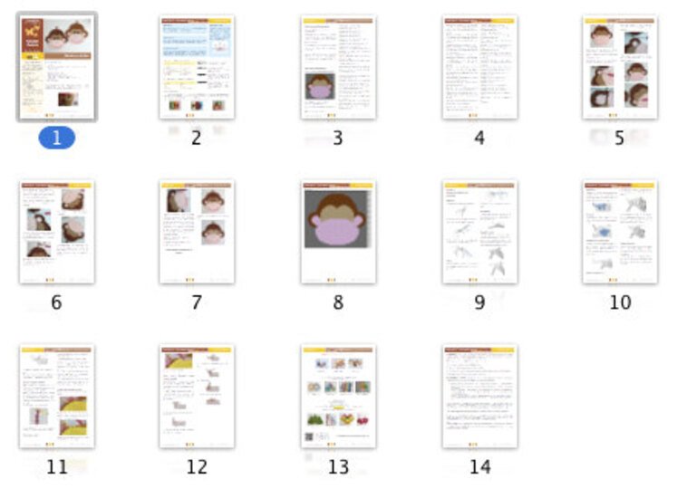 080 Crochet Pattern - Monkey Potholder or decor  - Amigurumi PDF file by Zabelina CP