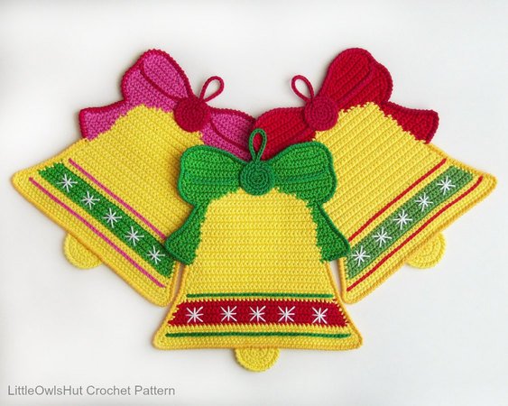 107 Crochet pattern - Bells Potholder or decor  - Amigurumi PDF file by Zabelina CP