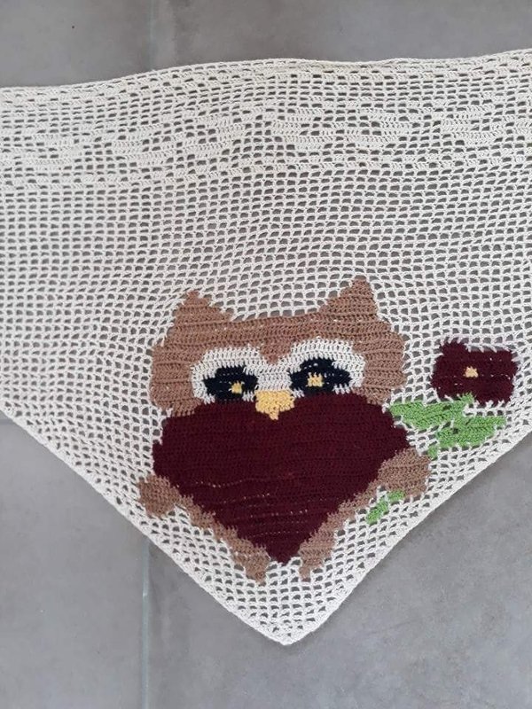 Motivtuch Eule mit Herz - Bild 2