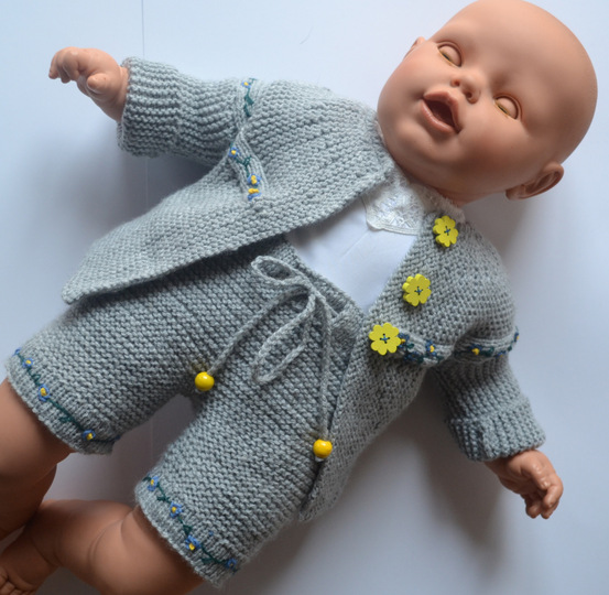 BABY SET - JÄCKCHEN "VERGISSMEINNICHT" UND KURZHOSE IN DREI GRÖßEN * STRICKANLEITUNG