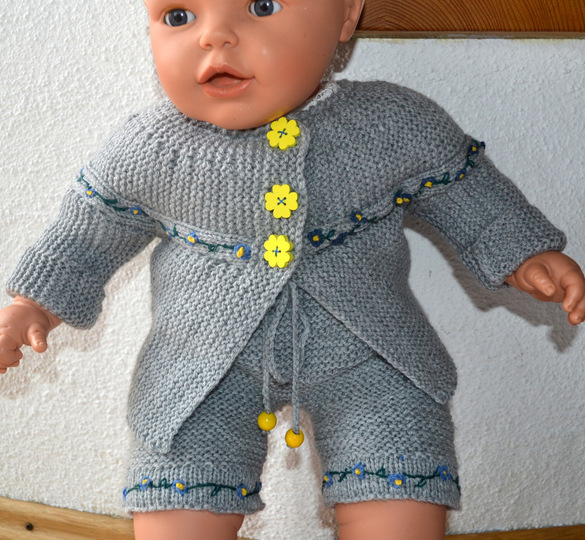 BABY SET - JÄCKCHEN "VERGISSMEINNICHT" UND KURZHOSE IN DREI GRÖßEN * STRICKANLEITUNG