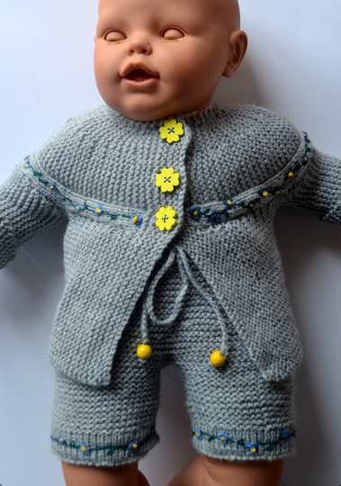 BABY SET - JÄCKCHEN "VERGISSMEINNICHT" UND KURZHOSE IN DREI GRÖßEN * STRICKANLEITUNG