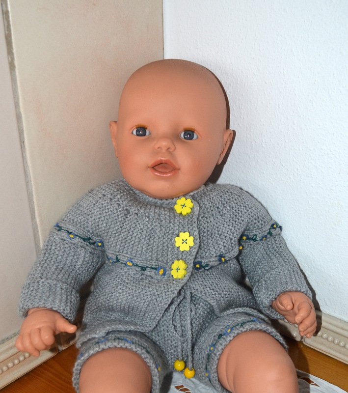 BABY SET - JÄCKCHEN "VERGISSMEINNICHT" UND KURZHOSE IN DREI GRÖßEN * STRICKANLEITUNG - Bild 9