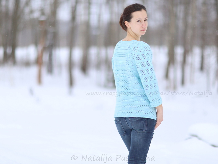 Damen Jacke für Frühling und Sommer in Gr. S, M  - Häkelanleitung mit Häkelschrift