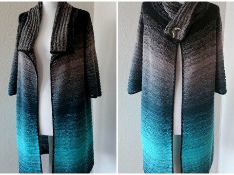 Long-Jacke - Alle Größen - Häkelanleitung PDF