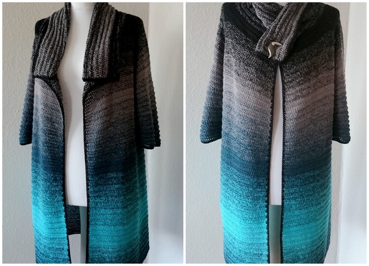 Long-Jacke - Alle Größen - Häkelanleitung PDF