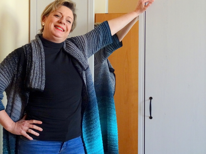 Long-Jacke - Alle Größen - Häkelanleitung PDF