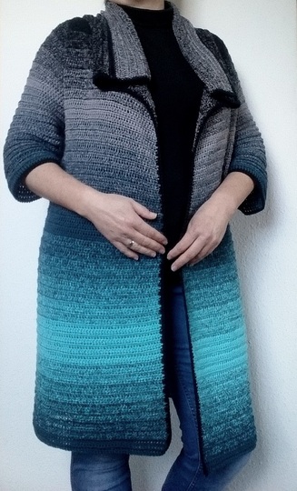 Long-Jacke - Alle Größen - Häkelanleitung PDF