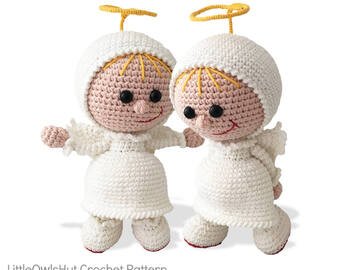 177 Crochet Pattern - Girl Doll in an Angel outfit - Amigurumi PDF file by Stelmakhova CP