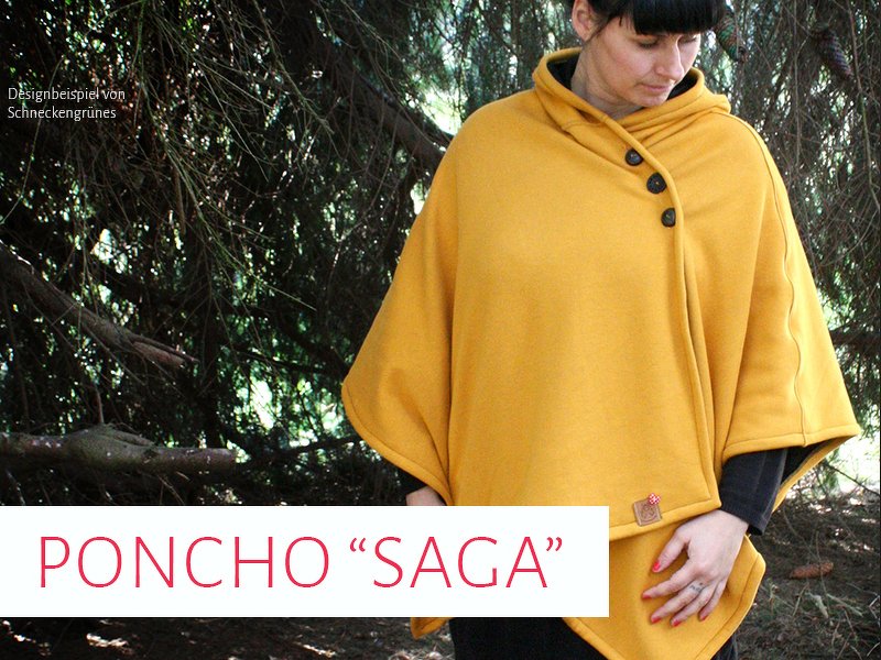 Poncho "Saga" mit Kapuze