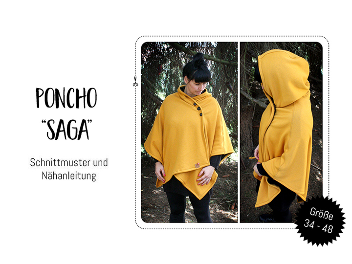 Poncho "Saga" mit Kapuze