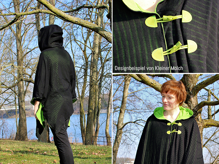 Poncho "Saga" mit Kapuze