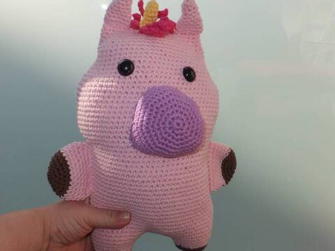 Einhorn Amigurumi Kissen