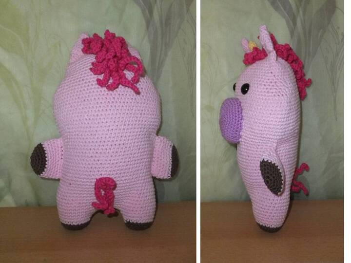 Einhorn Amigurumi Kissen
