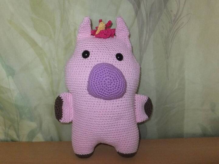 Einhorn Amigurumi Kissen