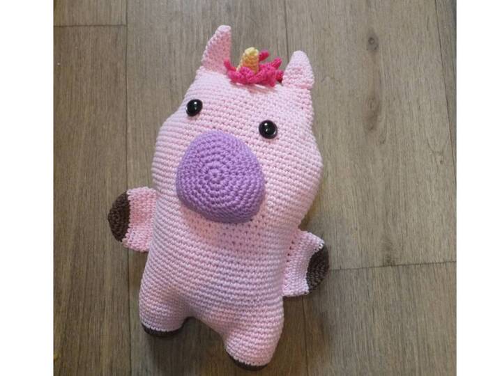 Einhorn Amigurumi Kissen