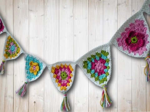 Wimpelkette Häkelanleitung